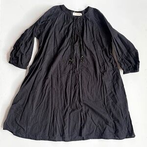 Malu Organics Black Cotton Voile Balloon Sleeve Dress – Size 6